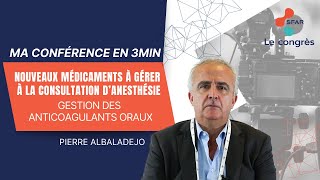 Nouveaux médicaments à gérer à la consultation d’anesthésie  gestion des anticoagulants oraux [upl. by Pooh]