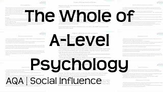 The Whole of AQA ALevel Psychology  Social Influence  Revision for Exams [upl. by Hildagarde]