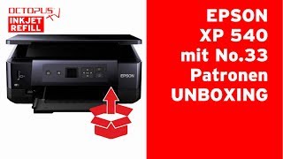 Epson XP540 Drucker mit Epson 33 Tintenpatronen  Deaktivierung Firmwareupdates und Initialisierung [upl. by Vasquez]