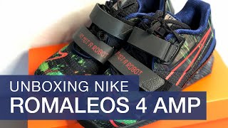 ✔️ Nike Romaleos 4 AMP Unboxing amp On Feet  Training amp Lifting Shoe  Black [upl. by Nort]