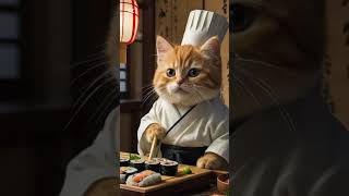 Kitten Sushi Chef in Action cat kitty kitten sushi sushiplatter [upl. by Garcon]