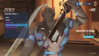 Overwatch Carbon Fiber Genji Epic Skin Showcase Epic Settings 1080p 60 FPS [upl. by Anual]