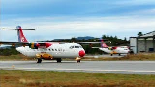 DAT ATR72  ATR42 at Stord Airport nov 2009 [upl. by Yasdnil]