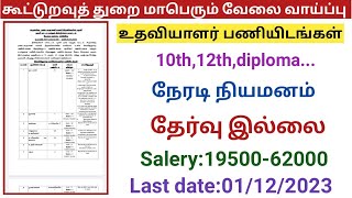 கூட்டுறவுத் துறை வேலை வாய்ப்பு government jobs 2023 in tamilnaduarasuvelai vaippu 2023tn govt job [upl. by Ylnevaeh535]