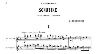 Sonatine pour 2 violons By Arthur Honegger with Score [upl. by Kendrick]