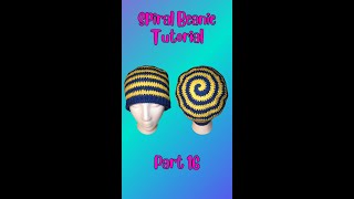 Crochet Spiral Beanie Tutorial Part 16 Row 8 Yellow [upl. by Winfield854]