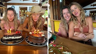 Gisele Bündchens 44th Birthday Celebration with Twin Sister Patricia and Joaquim Valente [upl. by Mapel647]