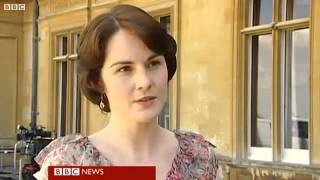 Dan Stevens and Michelle Dockery on BBC Breakfast 140911 1of2 [upl. by Ativ]