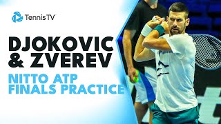 Novak Djokovic amp Alexander Zverev Practice Highlights  Nitto ATP Finals 2023 [upl. by Fornof681]