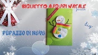 5  Biglietto auguri Natale con DISCHETTI STRUCCANTI di cotone  card making tutorial italiano [upl. by Lesley]