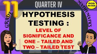 LEVEL OF SIGNIFICANCE AND ONETAILED TEST AND TWOTAILED TEST  STATISTICS AND PROBABILITY Q4 [upl. by Ahsiel753]