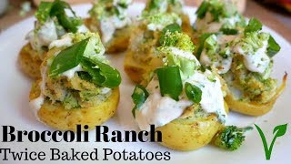 Vegan Broccoli Ranch Twice Baked Potatoes [upl. by Keven386]