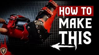 ⚔️ FANTASY ARM ARMOR  Vambrace Rerebrace Elbow Cosplay DIY  How to make leather armor [upl. by Tnafni]