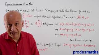 Terminale  Géométrie  Equation cartésienne dun plan [upl. by Haelhsa]