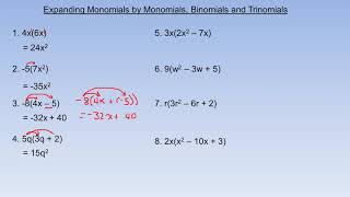 Expanding Monomials by Monomials Binomials and Trinomials [upl. by Nwahsuq]