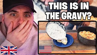 Brit Reacts to Old Fashioned Biscuits and Gravy [upl. by Niccolo929]