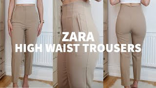 Zara High Waist Trousers Review and Try On Size XS  Peexo [upl. by Tereve]