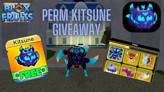 FREE PERM amp KITSUNE GIVEAWAY 10k Robux  Blox Fruits 🐈 🦊 [upl. by Neillij]