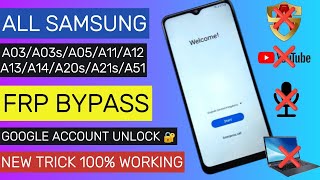 All Samsung A03A03sA05A11A12A13A14A20sA21sA51  FRP Bypass  Google Account New Security [upl. by Kassaraba854]