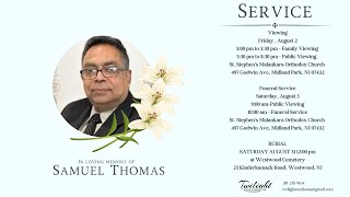 Samuel Thomas Funeral Service LIVE [upl. by Leblanc]