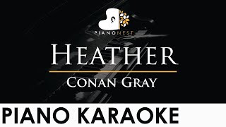 Conan Gray  Heather  Piano Karaoke Instrumental Cover with Lyrics [upl. by Nirro770]