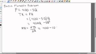 Monopoly Profit Maximization with Calculus [upl. by Refinneg]