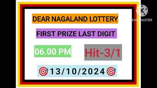 Nagaland State Lottery Sambad 131024 First Prize Last Digit Number Lottery Target Number [upl. by Courtland]