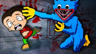 Huggy Wuggy VS Tony Can you survive this creepy live toy from Poppy Playtime [upl. by Yelyk]