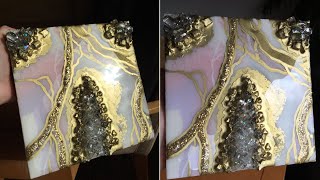 ROSE GOLD  GEODE Epoxy Resin Art Demo by Dianka Pours [upl. by Schell]