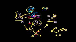 Addition of carbon nucleophiles to aldehydes and ketones  Organic chemistry  Khan Academy [upl. by Hnil915]