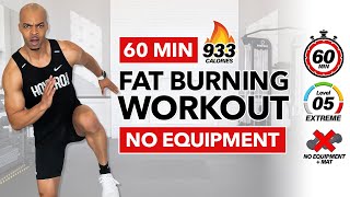 60 MIN INTENSE FAT BURNING HIIT WORKOUT BURN 933 CALORIES No Equipment  Full Body  No Repeat [upl. by Souvaine]