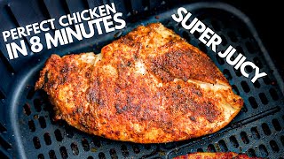 The BEST Air Fryer Chicken Breast In 8 MINUTES  SUPER JUICY [upl. by Atinnod]