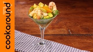 Cocktail di gamberi avocado e mela  Ricetta antipasto [upl. by Yrebmik801]