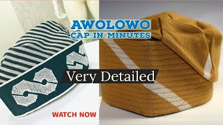 HOW TO CUT AND SEW A YORUBA CAP FILA AWOLOWO CAP [upl. by Netsirc]