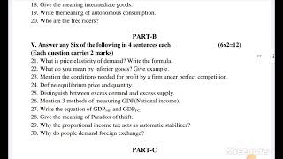 ⚡️2nd Puc Model Question Paper in economics in english 20232024  Question Paper Economics⚡️ [upl. by Sekoorb]