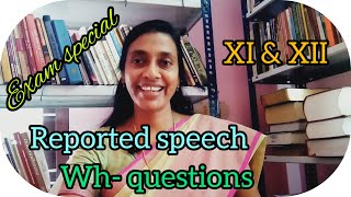 Reported speech reporting whquestions for XI amp XII [upl. by Rik]