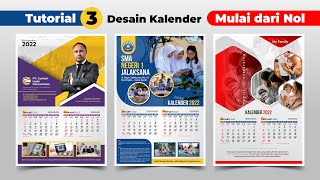 LENGKAP amp DETAIL  Tutorial Membuat 3 BUAH Desain Kalender Dinding 2022  CorelDRAW EdukasiGrafis [upl. by Qerat722]