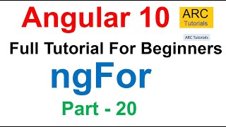 Angular 10 Tutorial 20  ngFor in Angular  Angular 10 Tutorial For Beginners [upl. by Nikaniki123]