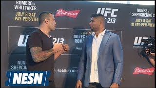 Fabricio WerdumAlistair Overeem UFC 213 WeighIns [upl. by Ardnoyek]