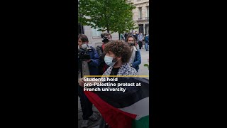 Students hold proPalestine protest at French university  AJ shorts [upl. by Ria]