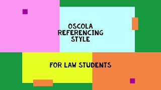 Oscola Referencing Guide for Law Students [upl. by Kauffmann994]