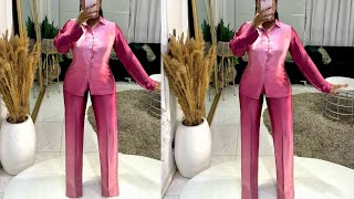 HOW TO CUT AND SEW A SHIRT AND PALAZZO TROUSER TWO PIECE OUTFITfor beginners step by step [upl. by Leyla]