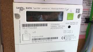 Reading a Landis Gyr E470 Type 5394 Smart meter Electric Day and Night Economy 7 Readings SMETS2 [upl. by Itak]