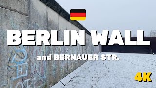 4K Berlin Wall 🇩🇪 Bernauer Str Walking Tour January 2024  Snowfall [upl. by Eldwun]