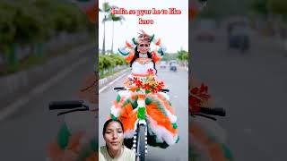 Indiaindependenceday myselfqueen 15august republicday garba happy shortsvideo funny shorts [upl. by Arutek]