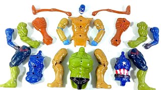 assemble toysthanos armor vs siren head vs captain america vs hulk smashavengers superhero [upl. by Adnilasor]