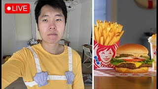 🔴LIVE  going to Wendys for their Spongebob Krabby Patty burger [upl. by Sunev]