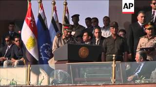 New Egypt President Morsi attends military parade [upl. by Ferretti78]