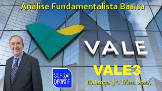 VALE3  VALE SA BALANÇO 3O TRIM 2024 ANÁLISE FUNDAMENTALISTA BÁSICA PROF SILAS DEGRAF [upl. by Araj245]