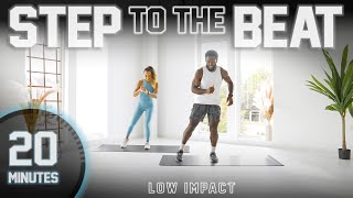 20 Minute Step To the Beat Workout LOW IMPACT Standing HIIT [upl. by Elay666]